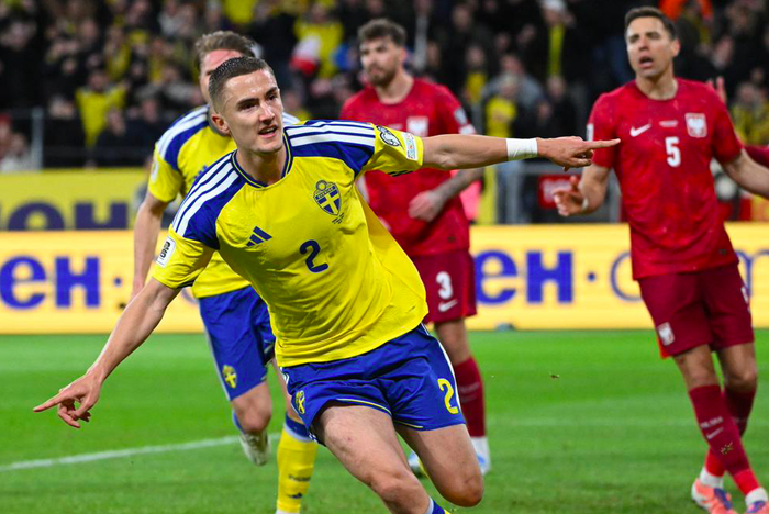 瑞典3-2波兰逆转晋级世界杯，终结世预赛魔咒